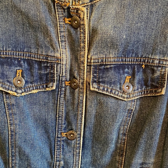 Free People Blue Denim Vest lace-up back like new - Picture 3 of 15